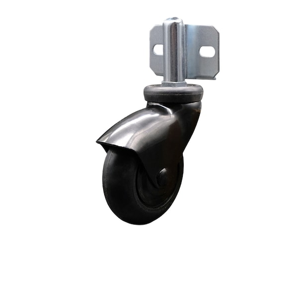 Service Caster 3'' Black Neoprene Rubber Caster Side Mount Bracket SCC-GR03S310-NPRB-BK-71678-CB180 - main